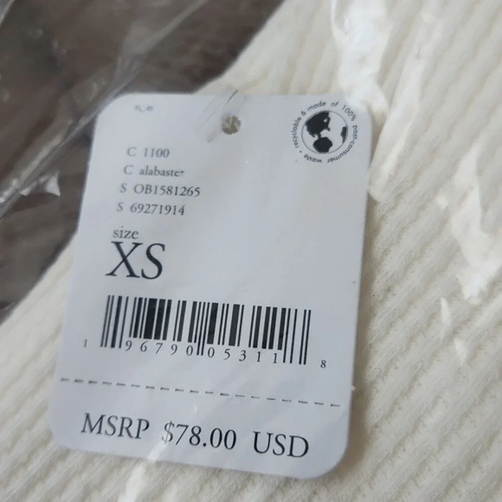 Free People Santa Clara Thermal Shirt Top Long Sleeve White size XS new w… - Picture 7 of 16